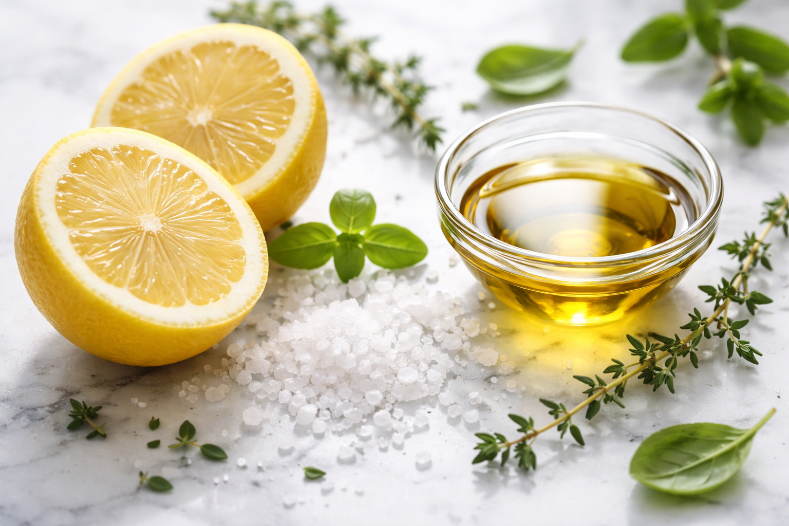 Limon, tuz ve zeytinyagi tat dengesi